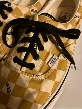 Vans Checkerboard Lace-Up Sneakers - Yellow & Black